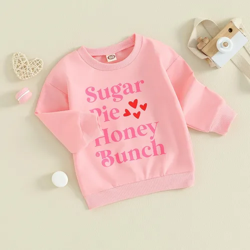 Vista 129 de Sudadera con cuello redondo para el día de San Valentín para bebé, niña, niño, para el día de San Valentín
