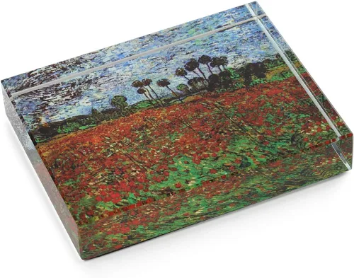 Vista 2 de Campo de amapolas por Vincent Van Gogh - Pisapapeles de cristal