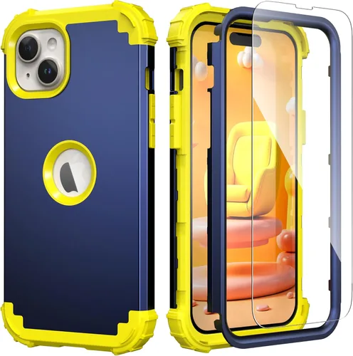 Vista 24 de IDweel Funda para iPhone 13 con Protector de Pantalla, para Funda iPhone 14, Híbrida Resistente a Golpes de Servicio Pesado Protección Cubierta Dura