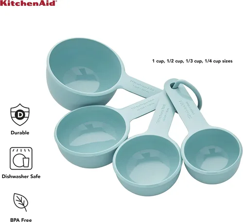 Vista 3 de KitchenAid Tazas medidoras, juego de 4, Aqua Sky (paquete de 12)