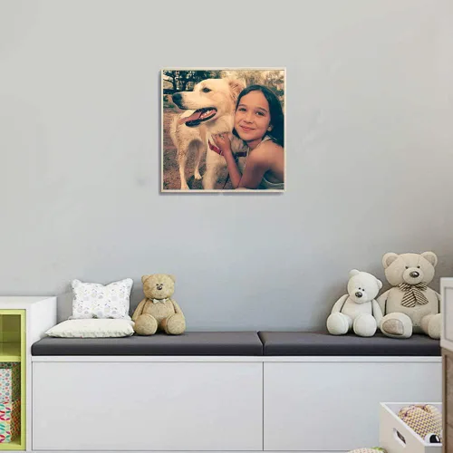 Vista 2 de Pintura de diamante personalizada con sus fotos, cuadrada, kits de pintura de diamante personalizados para adultos, con su propia imagen