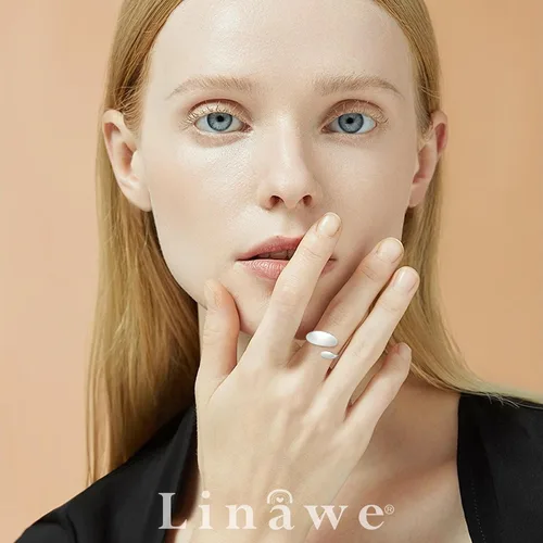 Vista 2 de Linawe Adjustable Chunky Rings for Women, 14K GoldRose GoldSilverBlack Hug Ring, Thumb Knuckle Signet Infinity Wave Rings, Stacking Spoon Rings