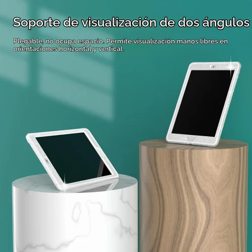 Vista 4 de ZoneFoker Funda para iPad de 9ª generación, para iPad de 8ª/7ª generación de 10.2 pulgadas Funda 2021/2020/2019, transparente con purpurina