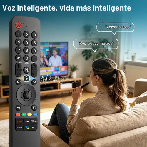 Vista 7 de Voice Magic-for-LG-TV-Control Remote-Reemplazo Compatible con LG MR19GA, MR20GA, MR21GA, MR22GN, MR23GA