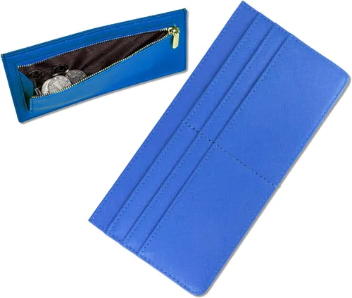 Vista 7 de Cartera Delgada para Tarjetas de Crédito Ultra Delgada Cartera Larga para Tarjetas Bolsillos con Cremallera Estuche para ID Cartera Pequeña Compacta