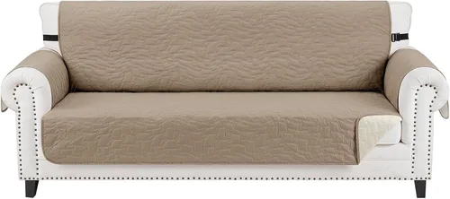Vista 34 de CUCRAF Funda acolchada antideslizante para sofá, resistente al agua, protector de muebles para sofá de 1 cojín, apto para mascotas, funda de sofá