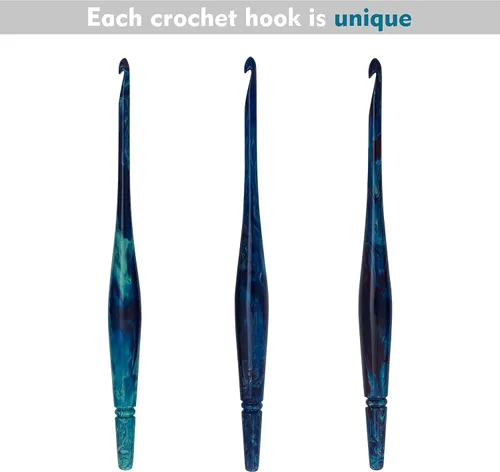 Vista 2 de Ommi - Ganchos de ganchillo con mango ergonómico, gancho de ganchillo hecho a mano de 7 pulgadas, aguja de tejer, tejido de hilo para manualidades