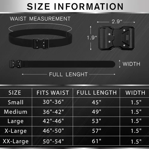 Vista 9 de TECEUM Tactical Belt – Heavy-Duty & Quick Release – Military, Work, Rigger, Duty & Utility Belt for Men