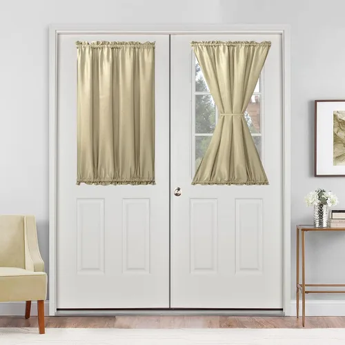Vista 42 de Cortinas para puerta francesa, color aguamarina, 24 pulgadas de ancho x 40 pulgadas de largo, 1 panel Bolsillo para barra, semitransparente
