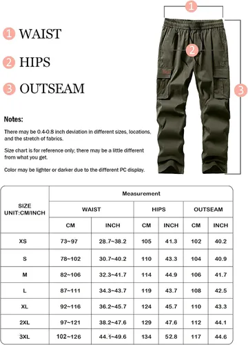 Vista 6 de PLEPAN Men's Casual Cargo Pants Drawstring Hiking Pants Workout Tactical Joggers Sweatpants for Men