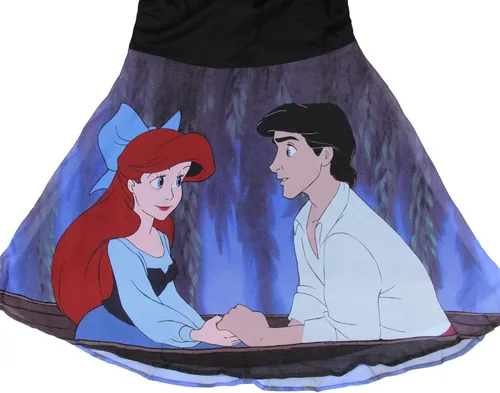 Vista 4 de Disney The Little Mermaid - Vestido de patinadora para mujer Ariel y Eric Kiss The Girl