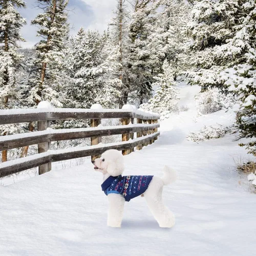 Vista 6 de BINGPET Suéter para Perro - Ropa Navideña de Invierno Cálida para Perros - Suéter de Cuello de Tortuga para Perros Pequeños, Medianos y Grandes