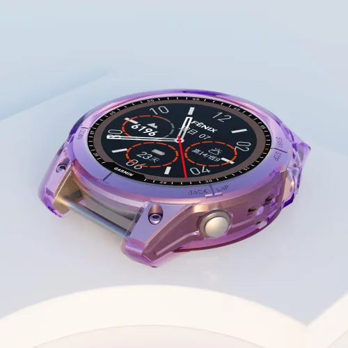 Vista 4 de FitTurn Compatible con Garmin Fneix 7, Fenix 7S, Fenix 7X Funda TPU Full Edge Protección Protección Protector Shell Bumper Presta atención a