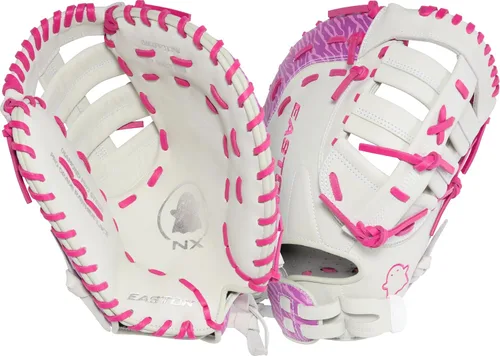 Vista 9 de Easton Ghost NX Fastpitch Softball Glove Blanco / Berry Cesta de red de 2 piezas
