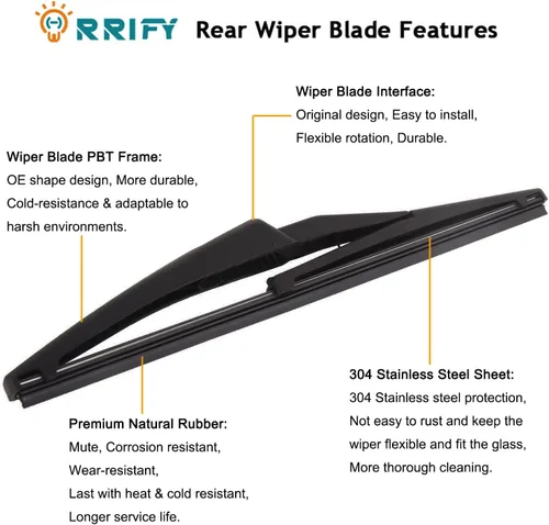 Vista 4 de Limpiaparabrisas trasero 68256590AA para Jeep Renegade 2015-2020 Conjunto de limpiaparabrisas trasero