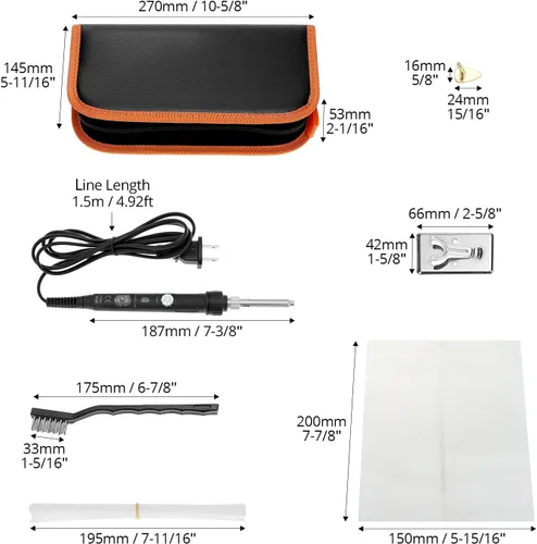 Vista 3 de QWORK Kit de soldadura de plástico para reparación de superficies - 80W, 110V, temperatura ajustable 392.0-896.0 °F con juego completo