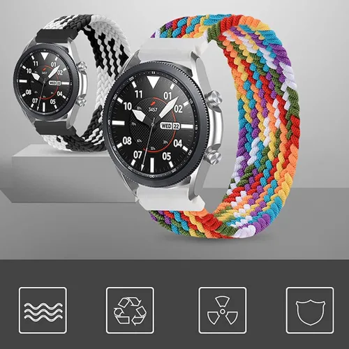 Vista 4 de Correa para Samsung Galaxy Watch 4/5/6 - 20/22mm Correa de Nylon Trenzada Elástica Solo Loop para Galaxy Watch 46mm/Gear S3/3 45mm