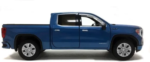 Vista 3 de Motormax 2019 GMC Sierra 1500 Denali Crew Cab Pickup Truck Metallic Blue 1/24-1/27 Modelo de coche fundido a presión 79362, juguetes para niños