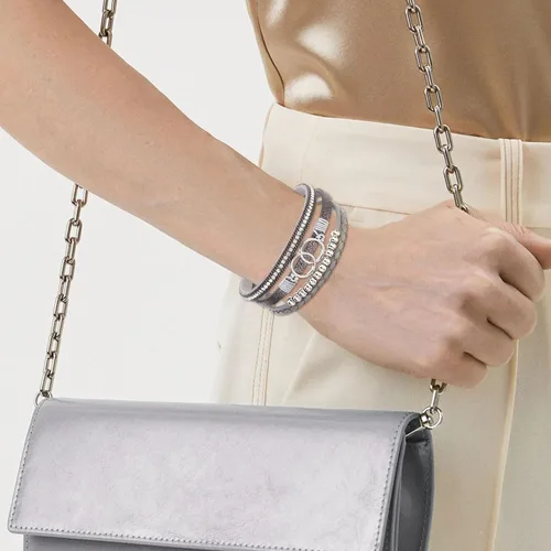 Vista 2 de Long tiantian Pulseras de cuero boho para mujer, lindas pulseras apilables de verano con corazón para mujer, regalos de moda 2024