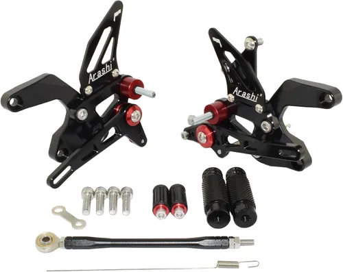 Vista 3 de ARASHI - Reposapiés ajustables para conductor de motocicleta, reposapiés, pedales, soporte de palanca de cambios para KAWASAKI Z 900 Z900 ZR900 2017