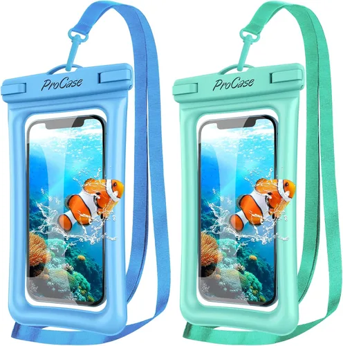 Vista 9 de ProCase Funda impermeable flotante para teléfono, funda impermeable para teléfono, bolsa flotante para teléfono celular, bolsa seca submarina