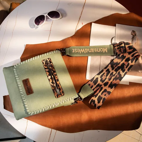 Vista 6 de Montana West Bolsos cruzados para mujer con doble compartimento, bolso cruzado occidental