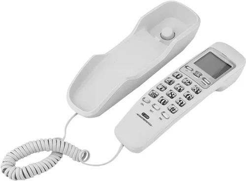 Vista 2 de Mini teléfono con cable de extensión de teléfono fijo con pantalla de llamada entrante para oficina en casa