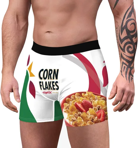 Vista 3 de Azuki Calzoncillos tipo bóxer para hombre, diseño digital 3D, cómodos, divertidos, divertidos, regalos de broma, ropa interior de Navidad