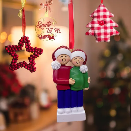 Vista 5 de Adorno de Navidad para bebé en espera personalizado 2025 – Adorno personalizado para anuncio de embarazo, recuerdo para la familia, decoración