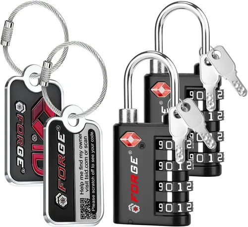 Vista 9 de Forge Doble apertura: cerradura con llave o combinación, cerradura aprobada por la TSA para equipaje, estuche pelícano, viajes, gimnasio, escuela