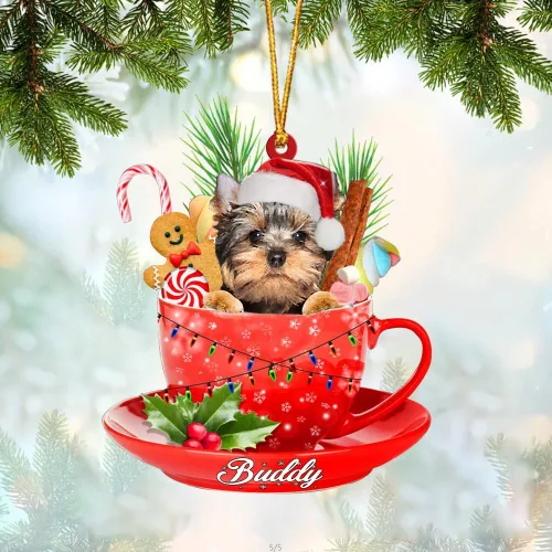Vista 14 de Alaskan Malamute - Adorno de tetera de perro sentado en una tetera de Navidad, adorno de Navidad con nombre personalizado, adorno de automóvil