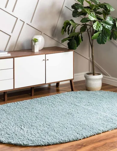 Vista 553 de Unique Loom Colección Davos Shag - Alfombra Lino
