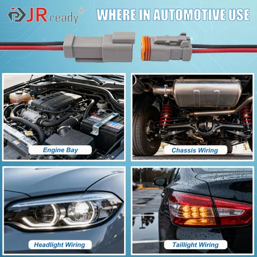 Vista 4 de JRready ST9028 - Juego de 4 conectores Deutsch de 3 pines, conector DT con cable automotriz GXL de 16 AWG, incluye conector a tope termorretráctil