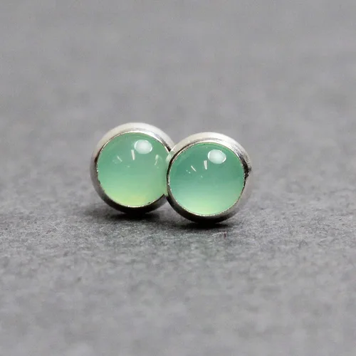 Vista 16 de Aretes de tuerca con piedras preciosas para mujeres y niñas, bisel redondo de 0.157 in de plata esterlina 925