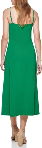 Vista 4 de GUESS Vestido largo de encaje a rayas geográficas para mujer