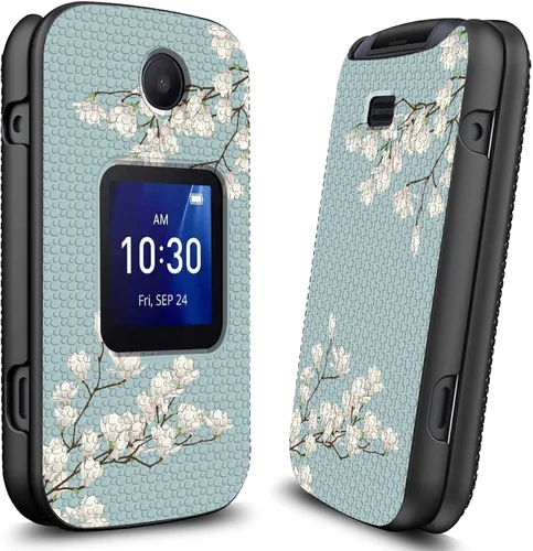 Vista 2 de Funda para Alcatel Go Flip 4 / TCL Flip Pro / TCL Flip Pro con protector de pantalla de vidrio templado, cubierta de PC antideslizante a prueba