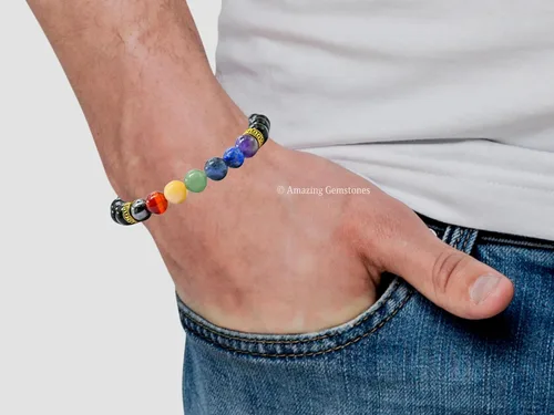 Vista 376 de Amazing Gemstone Crystal Bracelet for Women Men's Gifts - Protection Healing Crystal Bracelet - 8mm Gemstone Beaded Stretchable Bracelet Pulseras