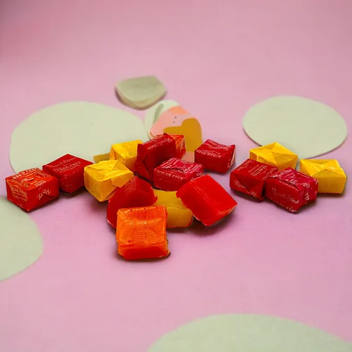 Vista 4 de Caramelos masticables de frutas sin azúcar, 1 libra, aptos para diabéticos, masticables de frutas a base de plantas: cereza, fresa, limón, naranja