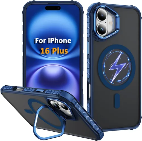 Vista 21 de Funda KETGII para iPhone 13, para iPhone 14, compatible con MagSafe, carga inalámbrica, resistente, a prueba de golpes, pata ajustable, delgada