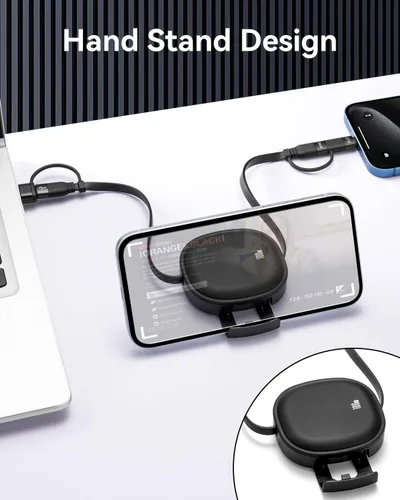 Vista 7 de Cable USB Tipo C Retráctil 5 en 1 de 100W, Paquete de 2 Cables de Carga Múltiple 5A Cable de Carga Rápida Cable USBC con USB A+C a L/C Accesorios