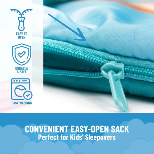 Vista 3 de Jay Franco Disney Frozen Sparkle Saco de Dormir - Saco de dormir/bolsa de dormir ligero para niños, acogedor y cálido, con Anna y Elsa