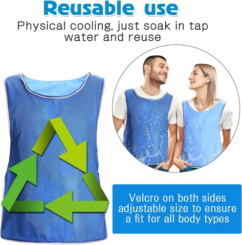 Vista 6 de Chaleco de enfriamiento para hombres y mujeres MS Motociclismo Cuerpo Cool Chaleco Reflectante PVA Agua Evaporativo Hielo frío Chaleco para montar