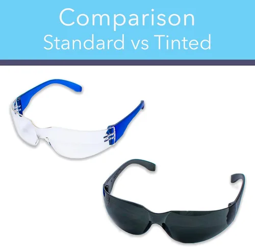 Vista 4 de Aqulius Lentes de seguridad tintados para hombres y mujeres, paquete de 24, oscuros, tácticos, ANSI Z87+, resistentes a los impactos y protección