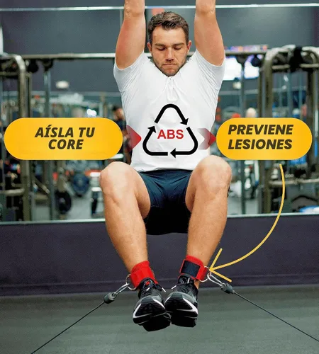 Vista 6 de Correas de tobillo para máquinas de cable, correas de tobillo ergonómicas para entrenar - Correa de tobillo con respaldo de glúteos, puños