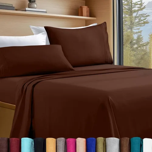 Vista 105 de Elegant Comfort - Juego de sábanas de lujo de 4 piezas - Ropa de cama de lujo de 1500 hilos, calidad de hotel prémium, microfibra, resistente a