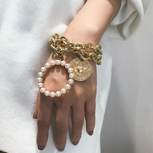 Vista 120 de Long tiantian Pulsera de oro gruesa para mujer, pulseras de oro delicadas, pulseras para mujer, pulseras apilables de eslabones de cadena