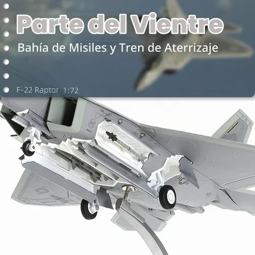 Vista 4 de NUOTIE USA F-22 Raptor Fighter Attack Pre-Build Modelo 1:72 (AK 093)