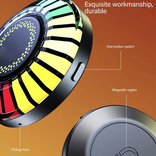 Vista 4 de Luces interiores para automóvil, 2 lámparas magnéticas de ritmo RGB, 32 bits que cambian de color, control de aplicación, luz de ritmo LED de música