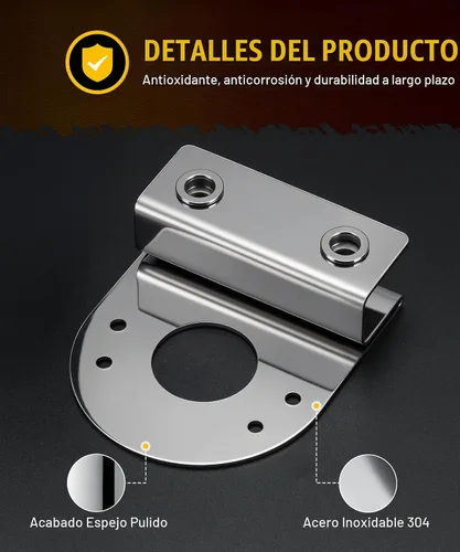 Vista 5 de PARTsam 2 piezas de soportes de luz de sandía rectos para marco de luz inferior, montaje con abrazadera sin necesidad de perforación, acero