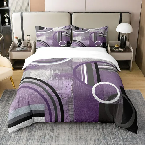 Vista 23 de Erosebridal Juego de ropa de cama de 100 % algodón a cuadros para niños y niñas, funda de edredón a cuadros, funda de edredón moderna geométrica